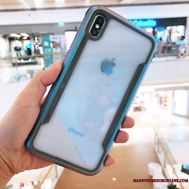 iPhone Xs Incassable Coque De Téléphone Protection Or Rose Étui Métal Transparent