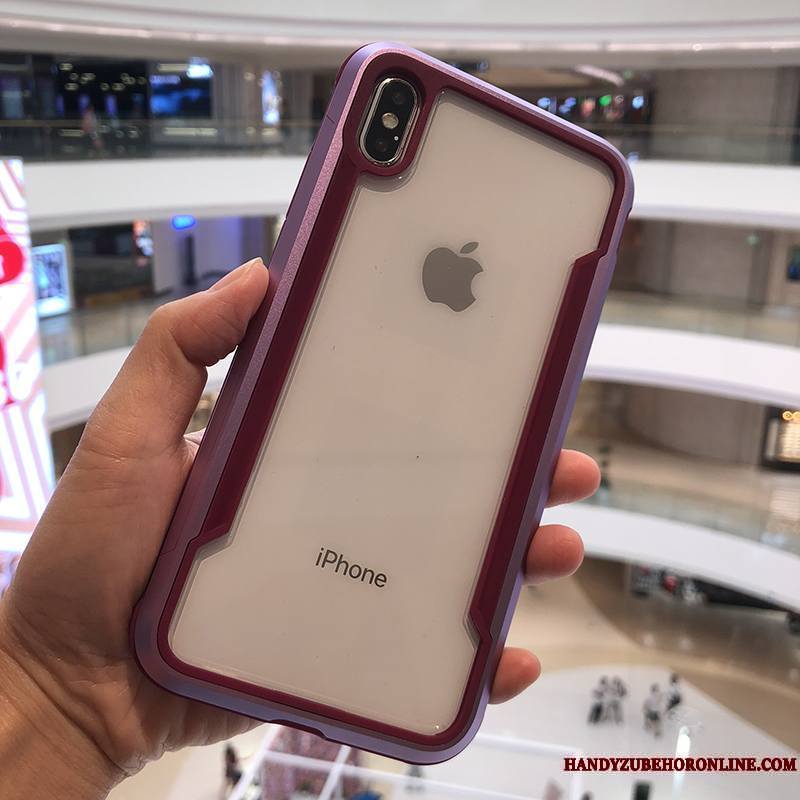 iPhone Xs Incassable Coque De Téléphone Protection Or Rose Étui Métal Transparent