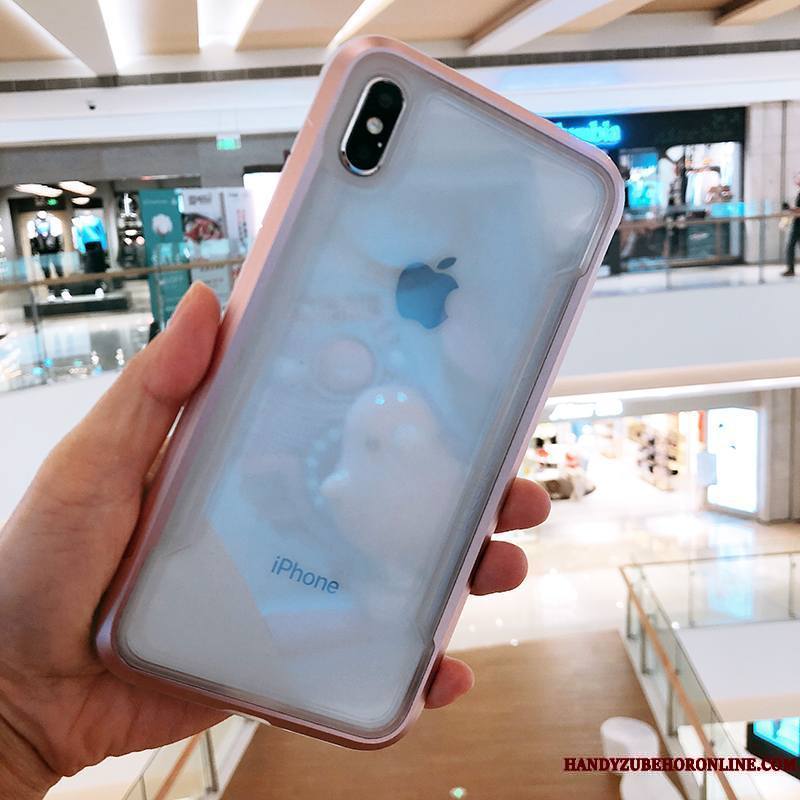 iPhone Xs Incassable Coque De Téléphone Protection Or Rose Étui Métal Transparent