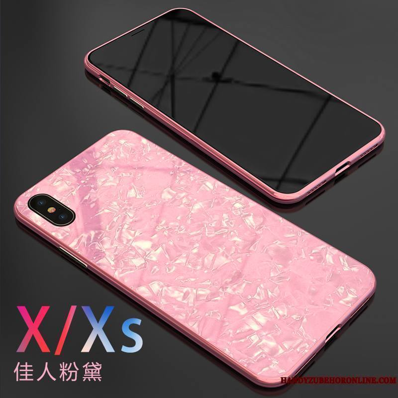 iPhone Xs Incassable Miroir Créatif Rouge Marque De Tendance Coque De Téléphone Net Rouge