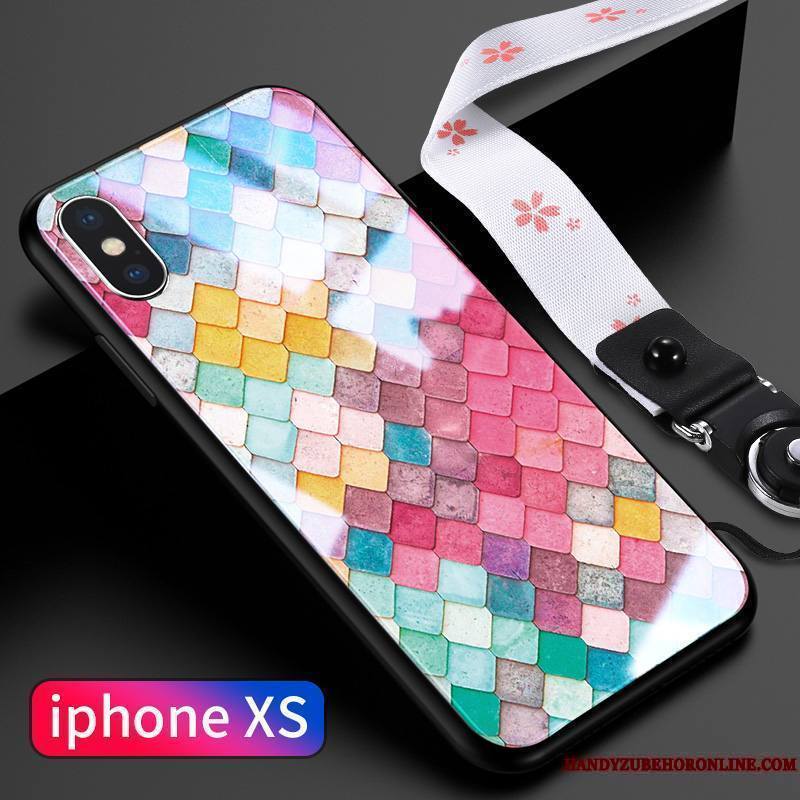 iPhone Xs Incassable Verre Nouveau Coque De Téléphone Net Rouge Silicone Très Mince