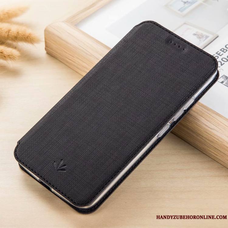 iPhone Xs Max Carte Housse Modèle Fleurie Tissu Gris Étui En Cuir Coque