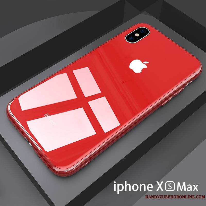 iPhone Xs Max Coque Blanc Tout Compris Incassable Protection Nouveau Miroir Net Rouge