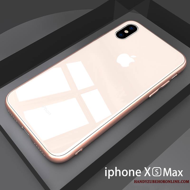 iPhone Xs Max Coque Blanc Tout Compris Incassable Protection Nouveau Miroir Net Rouge