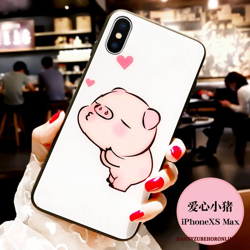 iPhone Xs Max Coque Dessin Animé Nouveau Blanc Incassable Personnalité Créatif Marque De Tendance