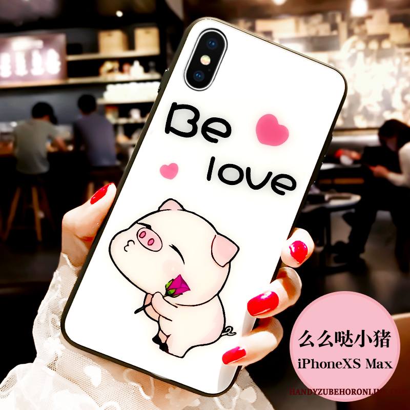 iPhone Xs Max Coque Dessin Animé Nouveau Blanc Incassable Personnalité Créatif Marque De Tendance