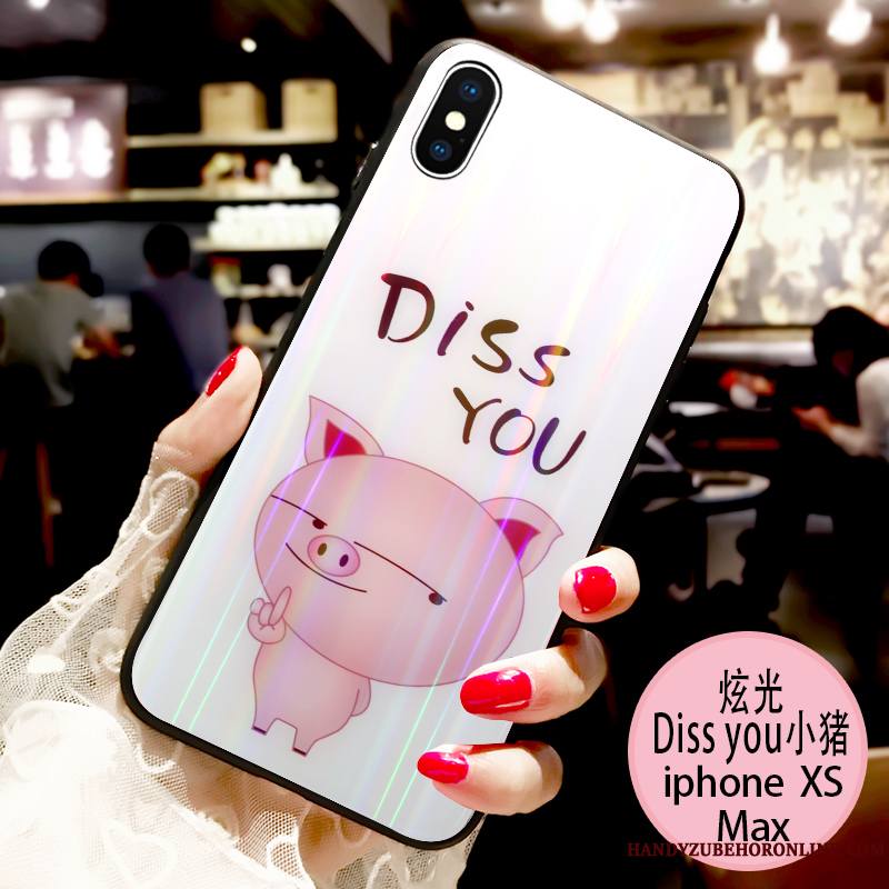 iPhone Xs Max Coque Dessin Animé Nouveau Blanc Incassable Personnalité Créatif Marque De Tendance