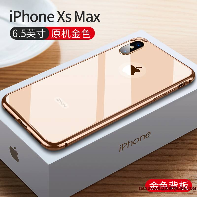 iPhone Xs Max Coque Très Mince Tendance Incassable Marque De Tendance Rouge Net Rouge Métal