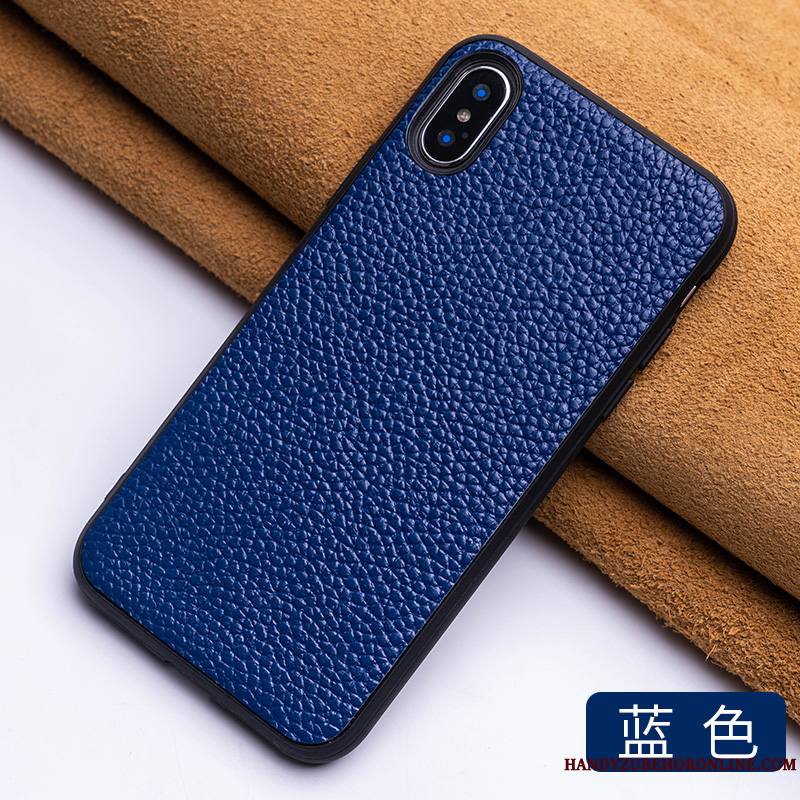 iPhone Xs Max Cuir Véritable Étui En Cuir Marque De Tendance Qualité Coque De Téléphone Élégant Personnalisé