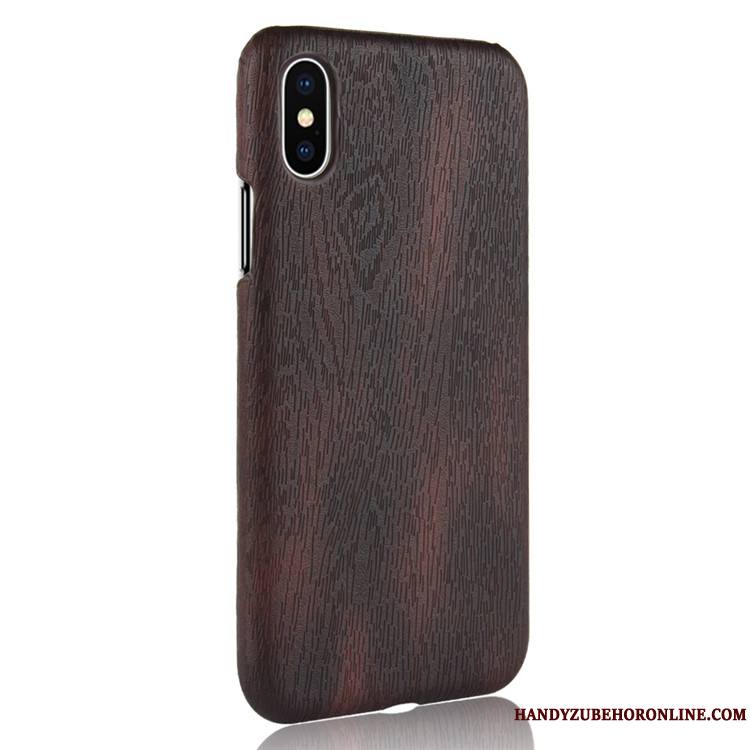 iPhone Xs Max Difficile Coque De Téléphone Cuir Jaune Incassable Grain De Bois Qualité