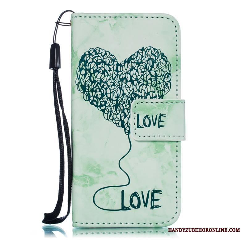 iPhone Xs Max Fluide Doux Housse Étui Vert Amour Étui En Cuir Coque De Téléphone