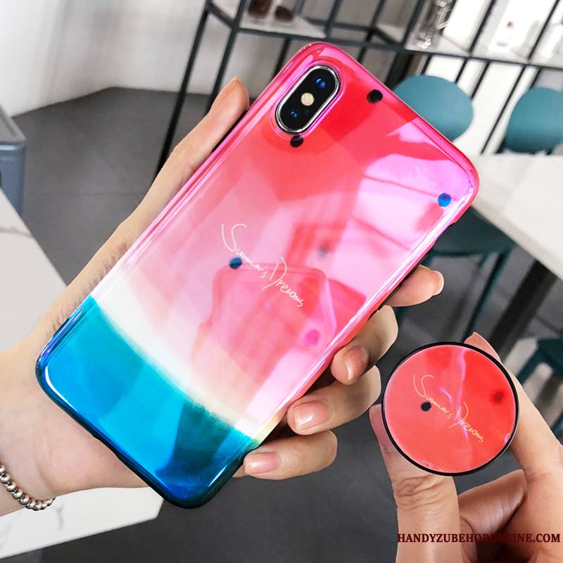 iPhone Xs Max Net Rouge Silicone Fluide Doux Étui Nouveau Coque De Téléphone Marque De Tendance