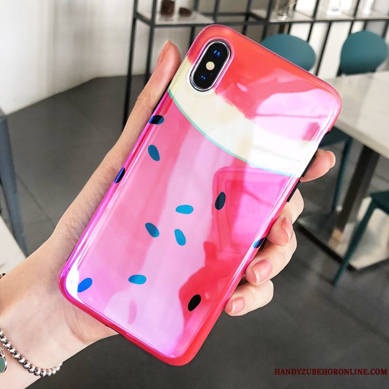 iPhone Xs Max Net Rouge Silicone Fluide Doux Étui Nouveau Coque De Téléphone Marque De Tendance