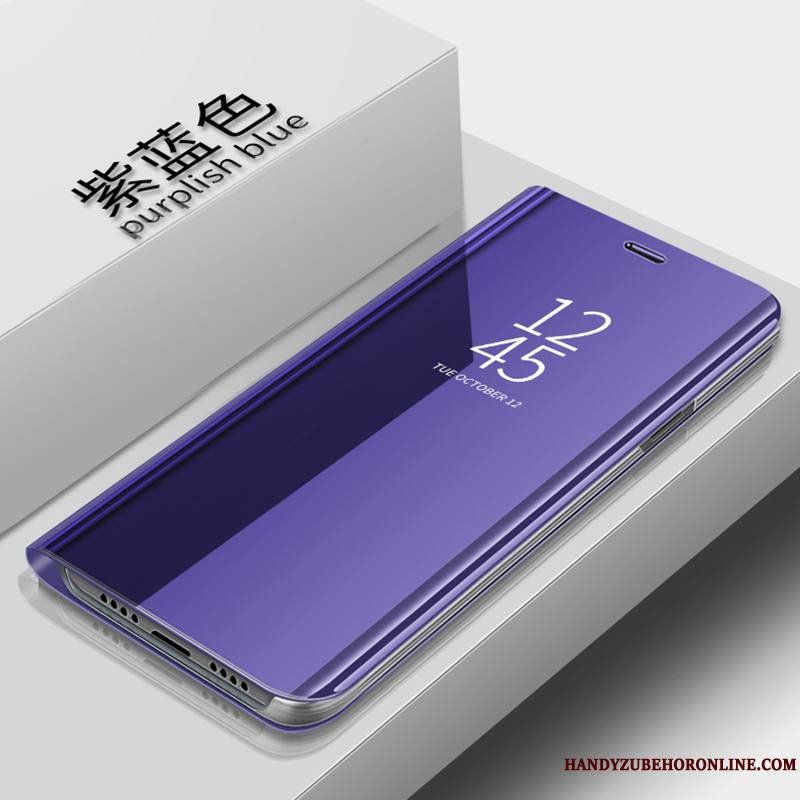 iPhone Xs Max Nouveau Miroir Coque De Téléphone Violet Étui En Cuir Marque De Tendance