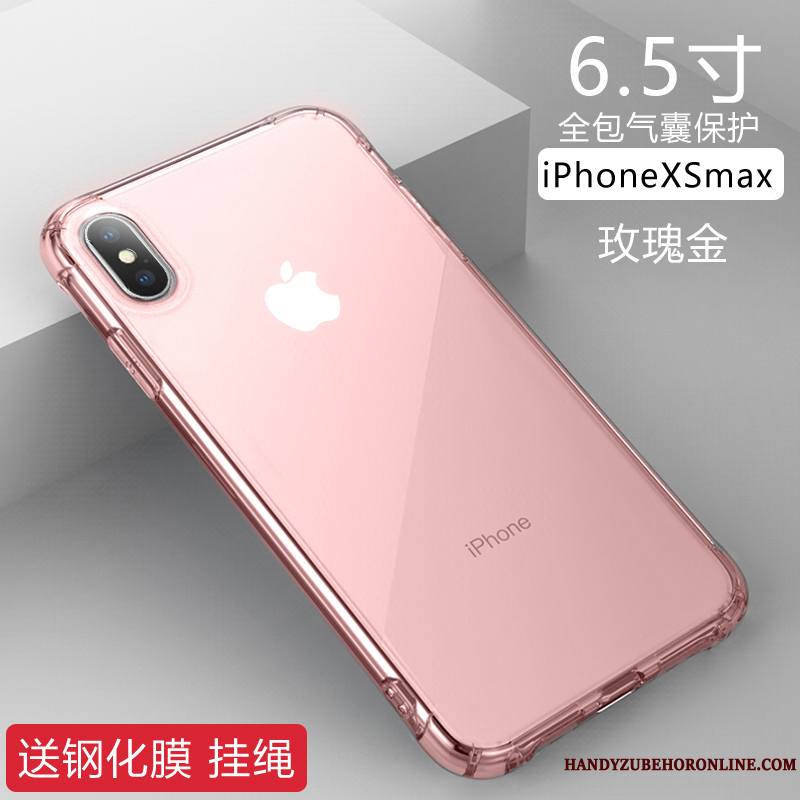 iPhone Xs Max Or Rose Incassable Protection Étui Transparent Tendance Coque De Téléphone