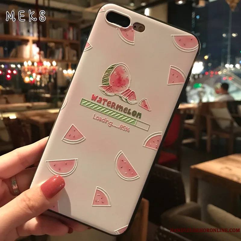 iPhone Xs Max Protection Incassable Motif Pastèque Rouge Créatif Coque De Téléphone