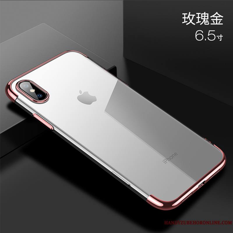 iPhone Xs Max Rouge Incassable Transparent Étui Silicone Marque De Tendance Coque