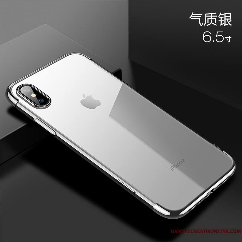 iPhone Xs Max Rouge Incassable Transparent Étui Silicone Marque De Tendance Coque