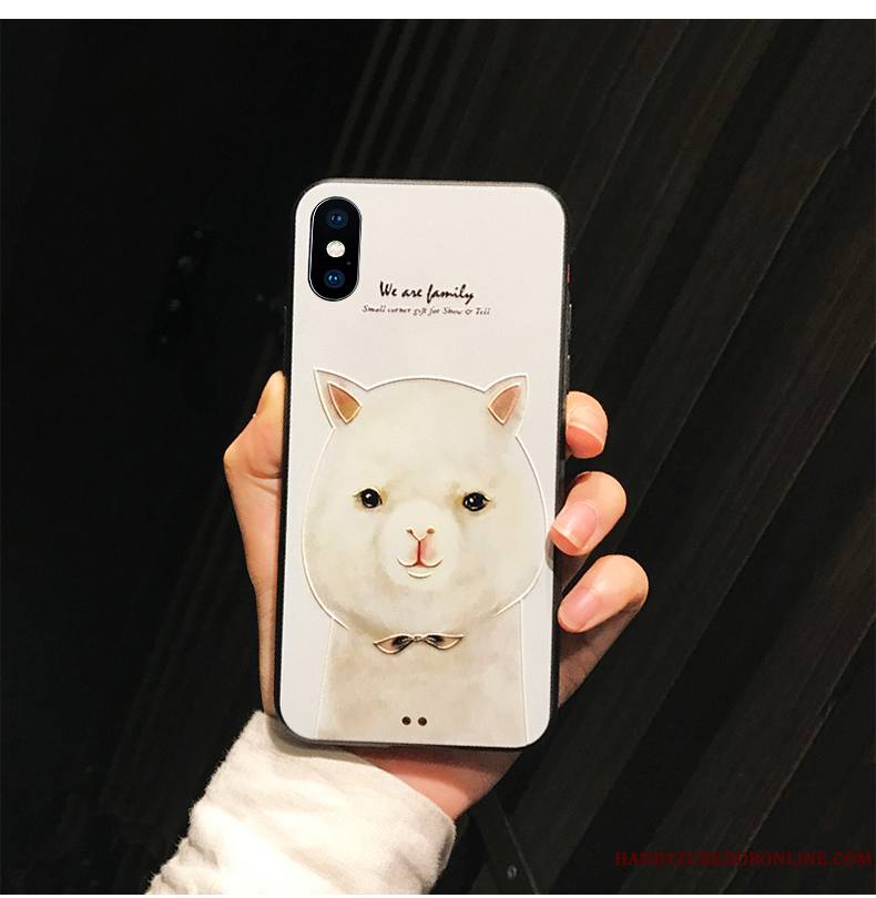 iPhone Xs Max Étui Nouveau Rose Fluide Doux Dessin Animé Coque Incassable