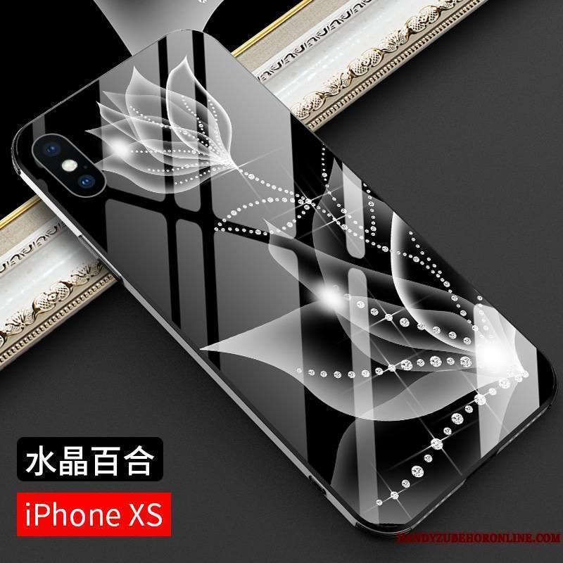 iPhone Xs Noir Verre Coque De Téléphone Célébrité Mode Incassable Créatif