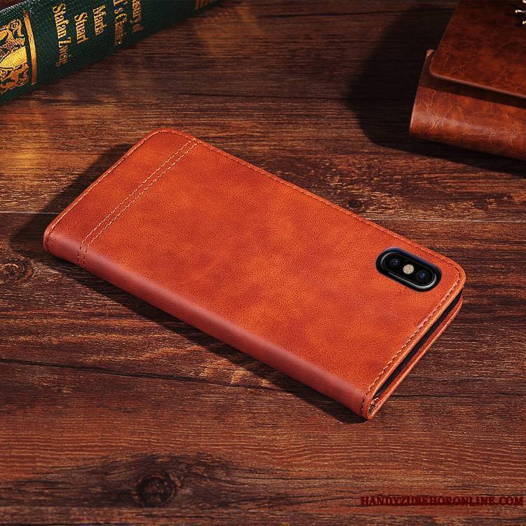 iPhone Xs Nouveau Cuir Véritable Étui Coque De Téléphone Protection Housse Fluide Doux