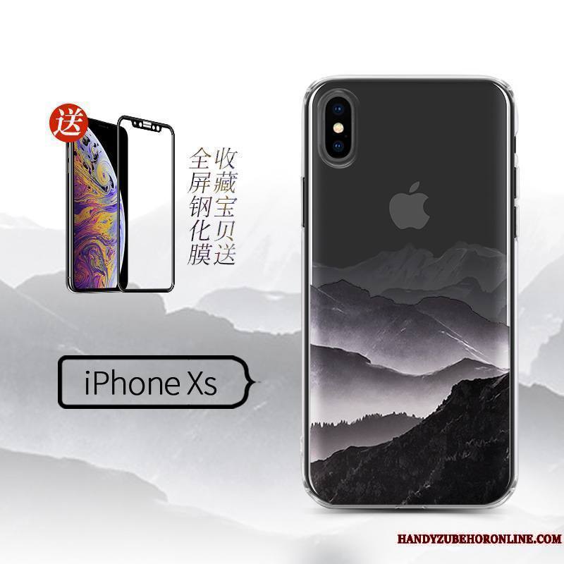 iPhone Xs Personnalité Créatif Noir Étui Nouveau Coque De Téléphone Ornements Suspendus