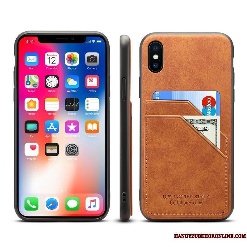 iPhone Xs Étui En Cuir Fluide Doux Incassable Qualité Coque De Téléphone Très Mince Tout Compris