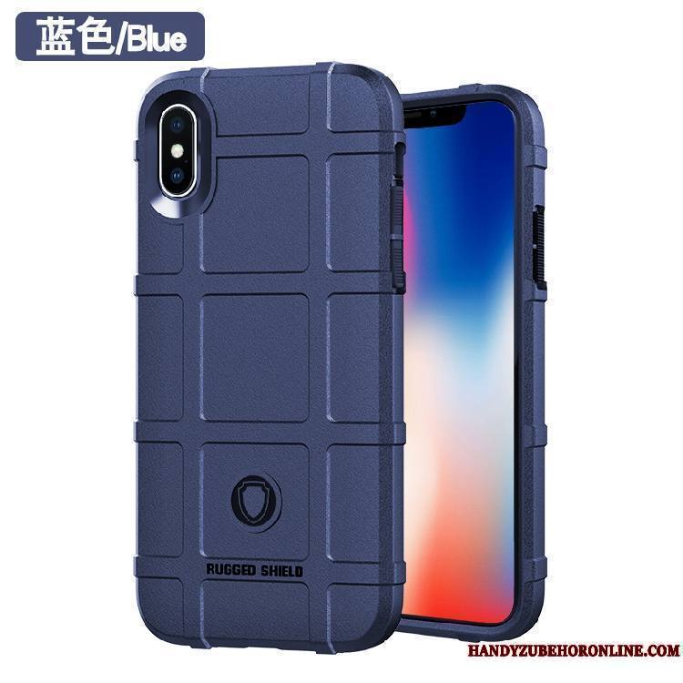 iPhone Xs Étui Noir Tout Compris Silicone Coque De Téléphone Incassable Personnalité