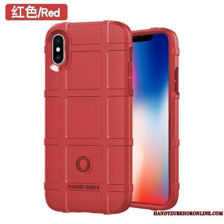 iPhone Xs Étui Noir Tout Compris Silicone Coque De Téléphone Incassable Personnalité