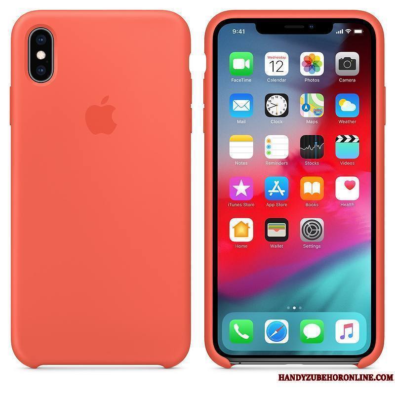 iPhone Xs Étui Silicone Incassable Net Rouge Coque De Téléphone Bleu Protection