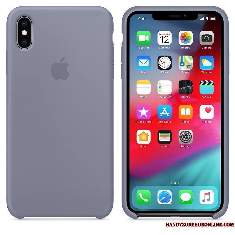 iPhone Xs Étui Silicone Incassable Net Rouge Coque De Téléphone Bleu Protection