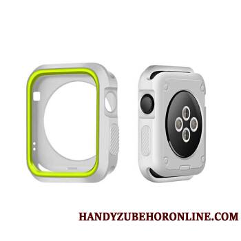 Apple Watch Series 1 Bicolore Blanc Étui Protection Coque Silicone Vert