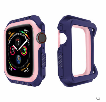 Apple Watch Series 1 Coque Protection Bleu Silicone Incassable Border