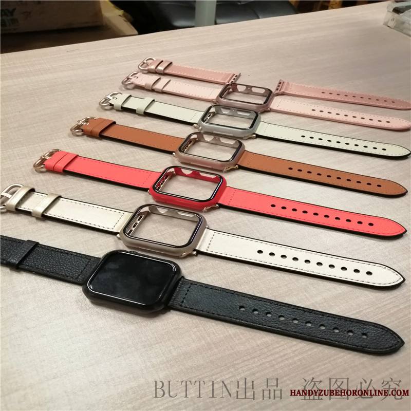 Apple Watch Series 1 Noir Coque Peau Douce Couleur Vintage Étui Protection