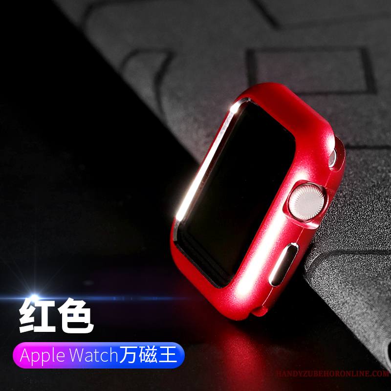 Apple Watch Series 3 Incassable Métal Rouge Placage Tout Compris Étui Coque