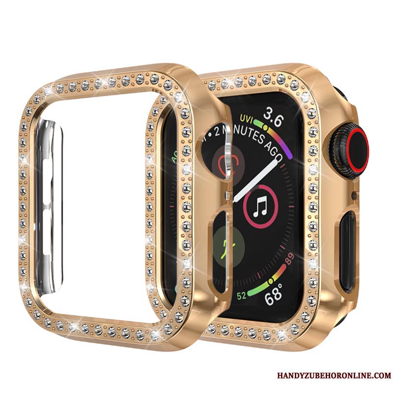 Apple Watch Series 3 Incassable Étui Incruster Strass Coque Protection Or