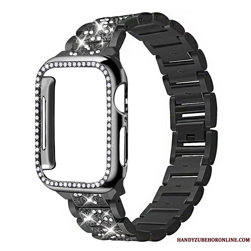 Apple Watch Series 3 Noir Incruster Strass Coque Côté Fin