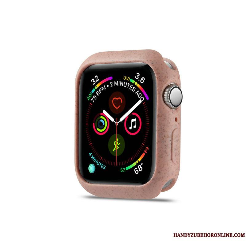 Apple Watch Series 4 Délavé En Daim Protection Tendance Fluide Doux Coque Rose Dragon