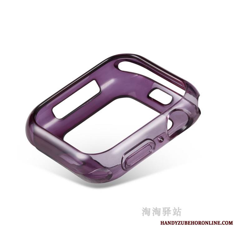 Apple Watch Series 4 Incassable Étui Pu Coque Violet Fluide Doux Bicolore