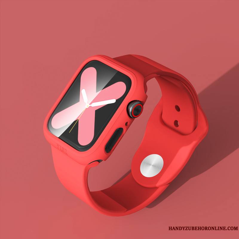 Apple Watch Series 5 Coque Rouge Marque De Tendance Étui Personnalité Accessoires Tout Compris