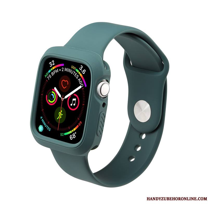 Apple Watch Series 5 Personnalité Imperméable Protection Coque Silicone Tout Compris Vert