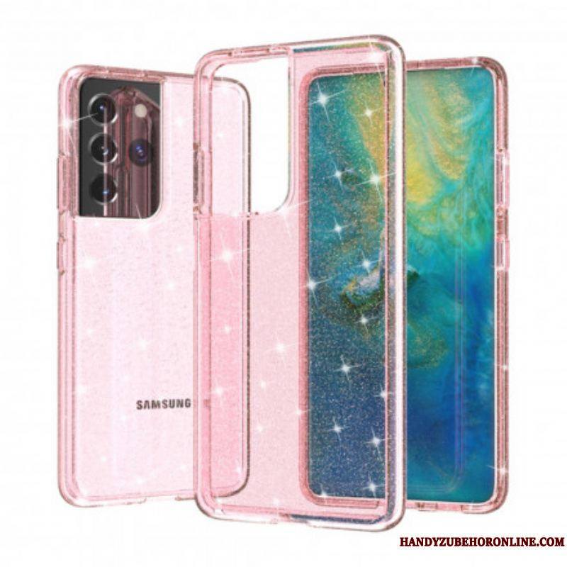 Coque Coque Samsung Galaxy S21 Ultra 5G Transparente Paillettes