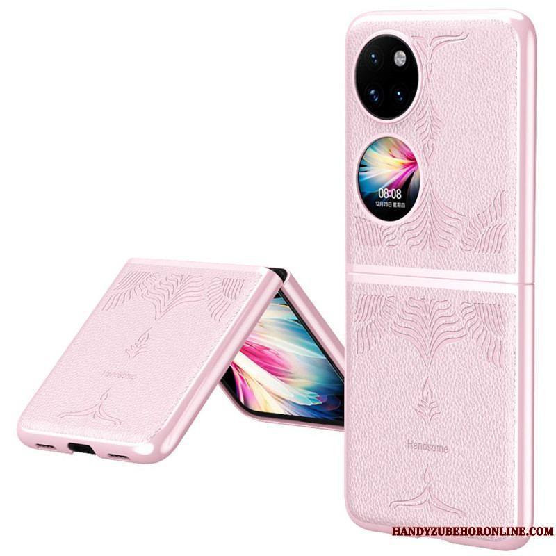 Coque Huawei P50 Pocket Simili Cuir Florale Rétro