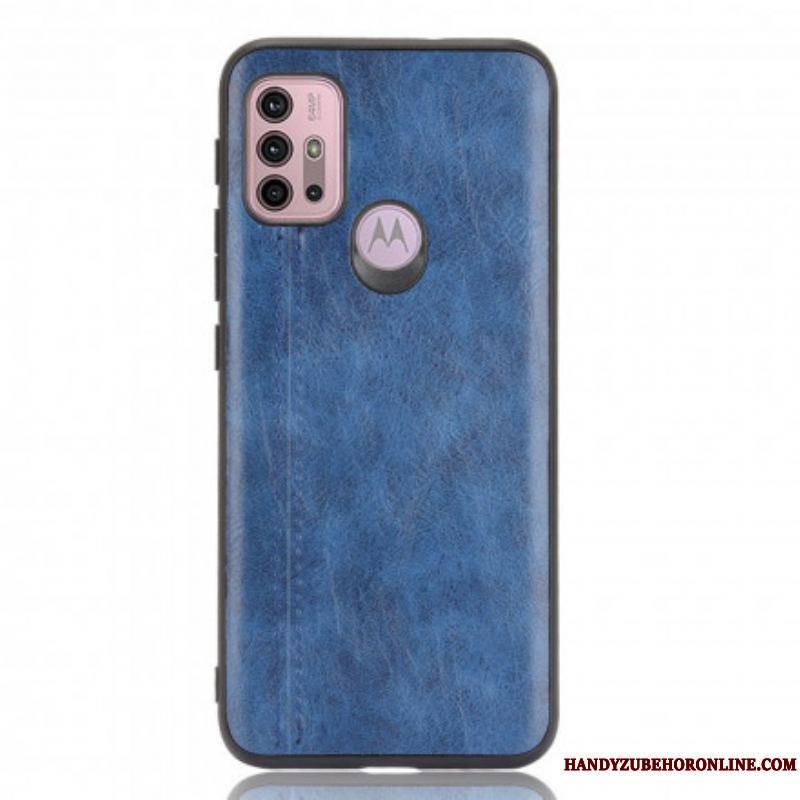 Coque Moto G30 / Moto G10 Effet Cuir Couture