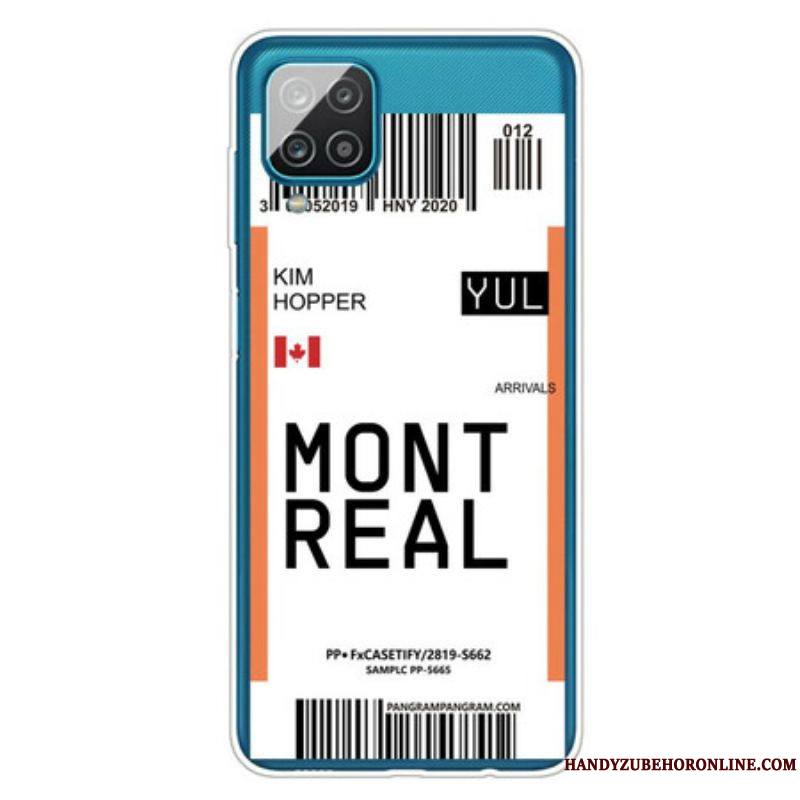 Coque Samsung Galaxy A12 / M12 Boarding Pass to Montreal