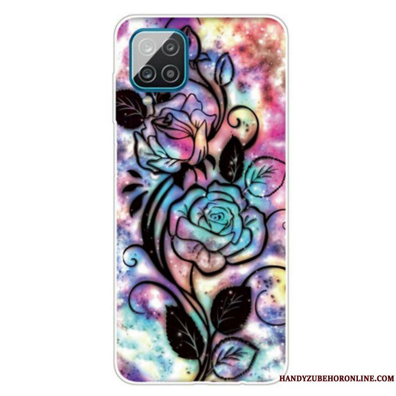 Coque Samsung Galaxy A12 / M12 Fleur Graphique