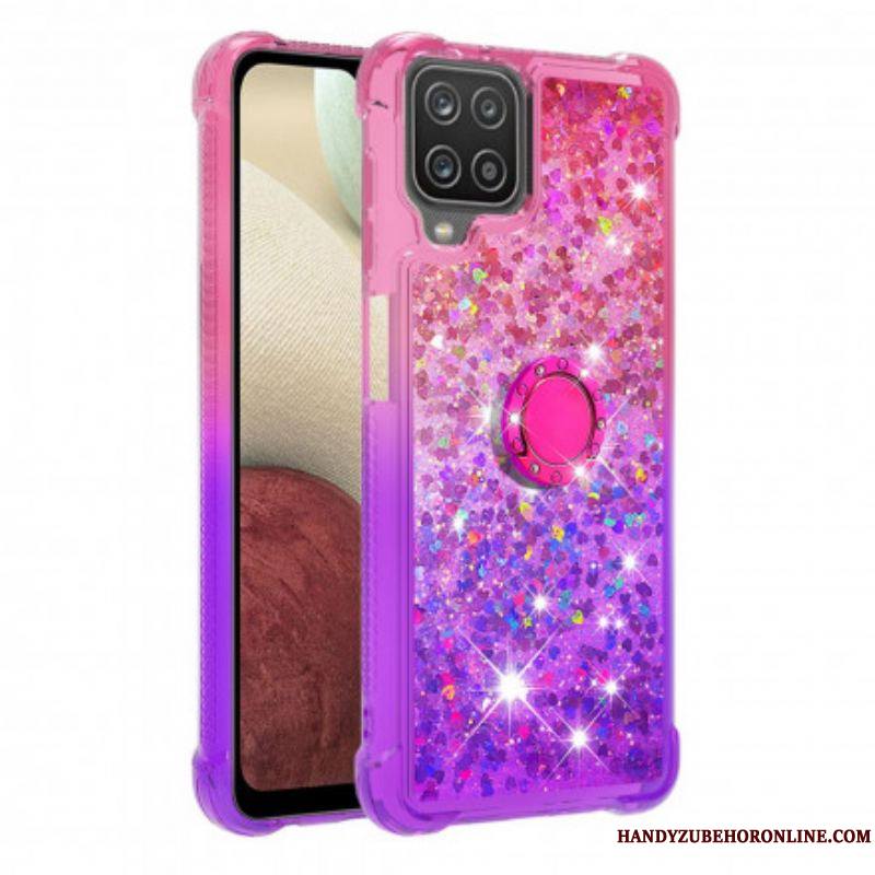 Coque Samsung Galaxy A12 / M12 Paillettes Anneau-Support