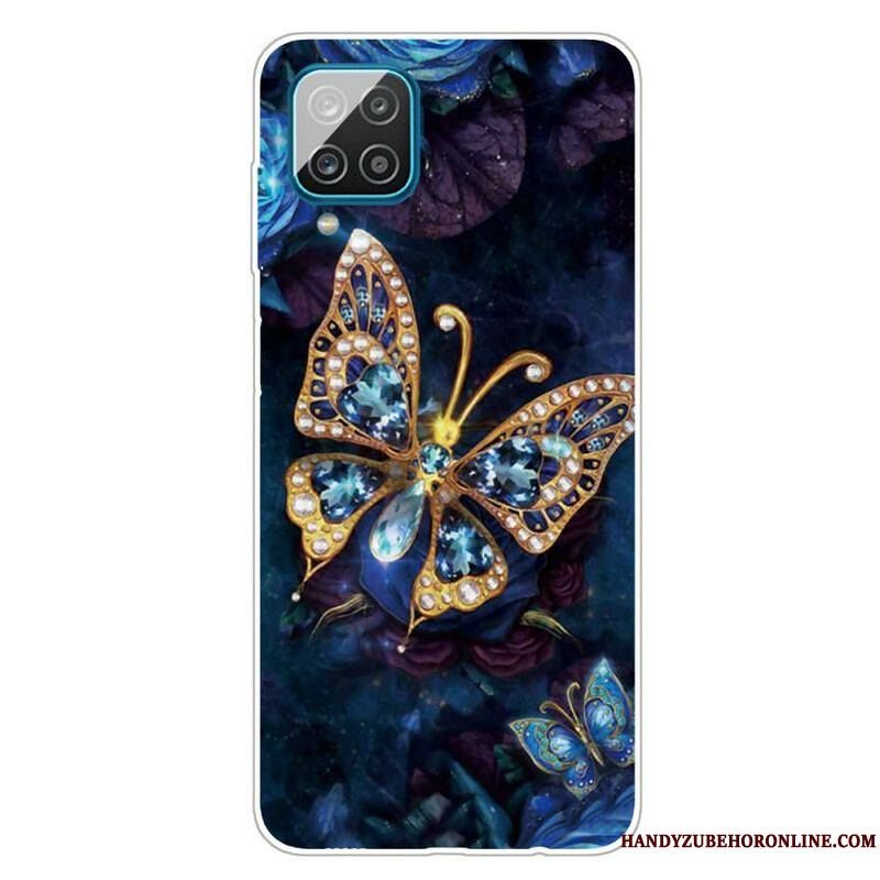 Coque Samsung Galaxy A12 / M12 Papillon Luxe