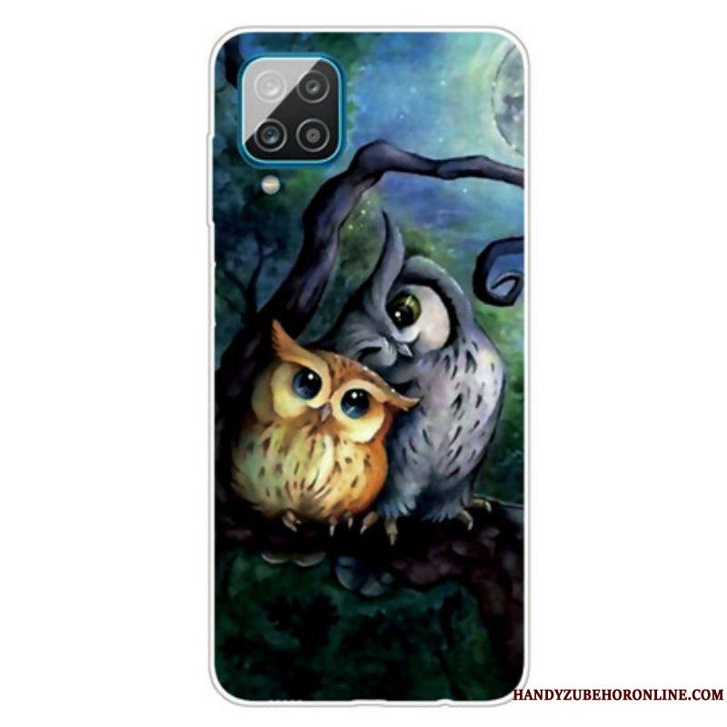 Coque Samsung Galaxy A12 / M12 Peinture Hiboux