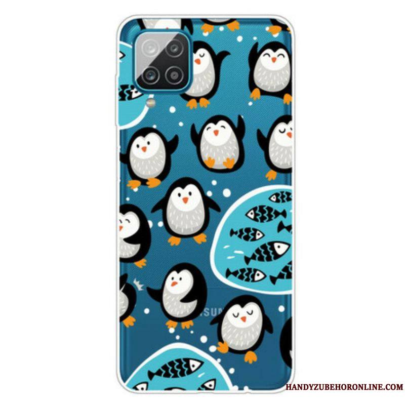 Coque Samsung Galaxy A12 / M12 Pingouins et Poissons